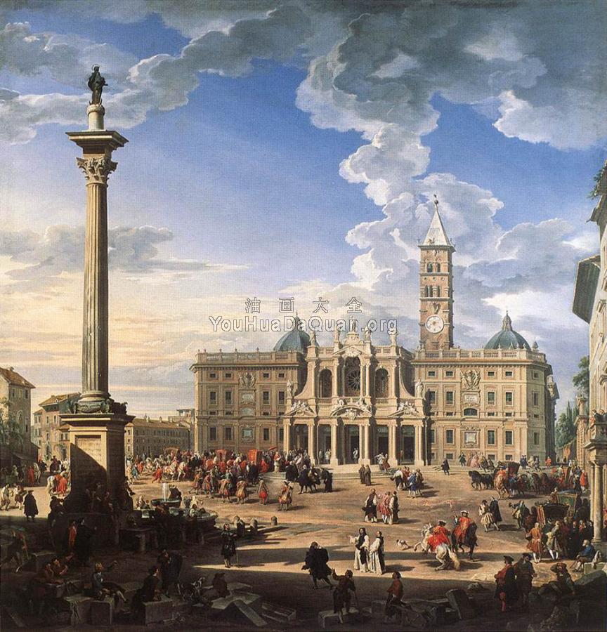The Piazza And Church Of Santa Maria Maggiore - 乔万尼·保罗·帕尼尼